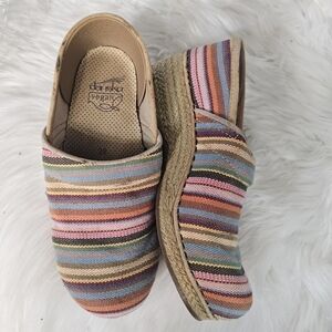 Dansko Multicolor Striped Mules
